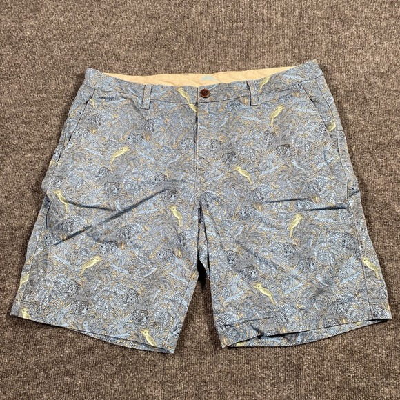 Tommy Bahama Mens Size 36 Jungle Tiger Bird All Over Print Chino Shorts - Picture 1 of 11